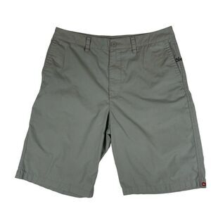 Quiksilver Walking Shorts Chino Flat Front Casual Sage Green Men's Size 32